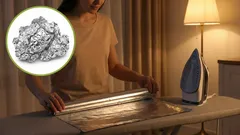 What clever trick do homemakers use to iron bed linens twice as fast?